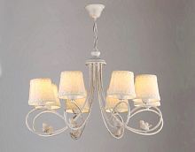 Люстра потолочная восьмирожковая Мелодия Света Е27 Белая золото картинка 